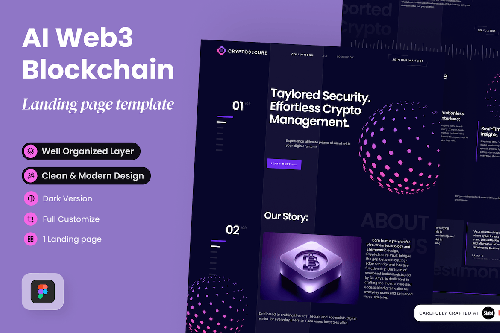 CryptoSecure - Al Web3 Blockchain Landing Page