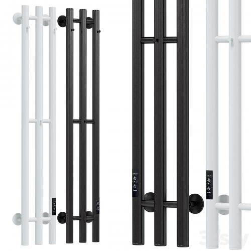 Electric heated towel rail Margroid Inaro 120x12 R with hooks, matte black