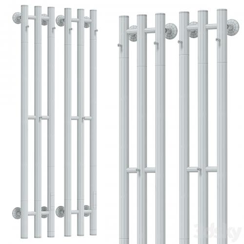 Electric heated towel rail Margroid Inaro 120x12 R with hooks, matte black