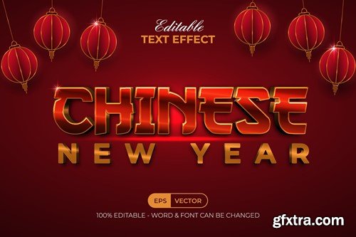 Chinese New Year Text Effect Red Gold Style TAJHUJG