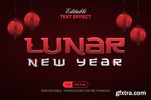 Chinese New Year Text Effect Red Gold Style TAJHUJG