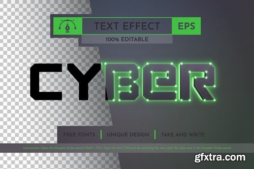 Cyber - Editable Text Effect, Font Style 85ZSWKW