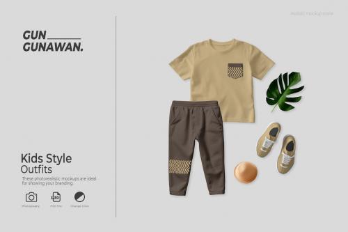 Kids Style Outfits Mockup