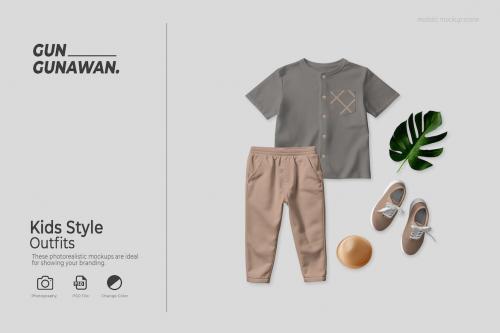 Kids Style Outfits Mockup