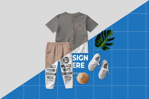 Kids Style Outfits Mockup