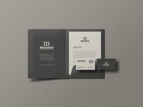 Minimal Dark Stationery Branding Mockup Set