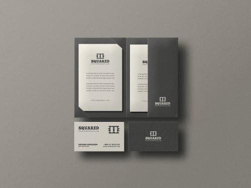 Minimal Dark Stationery Branding Mockup Set