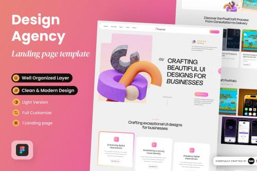 PixelCraft - Design Agency Landing Page