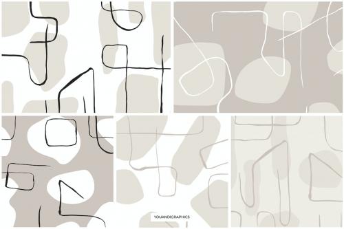 Abstract Line Art Seamless Patterns