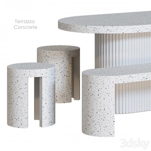 Terrazzo Concrete Table Stool Bench