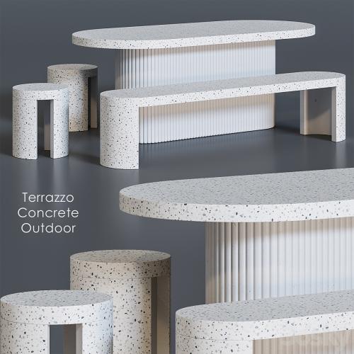 Terrazzo Concrete Table Stool Bench