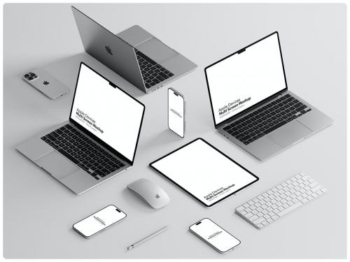 Apple Products Multi Screen Mockup