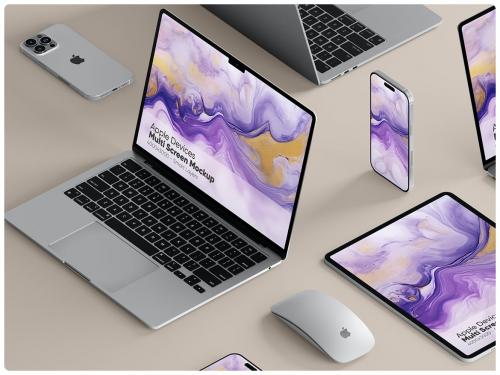 Apple Products Multi Screen Mockup