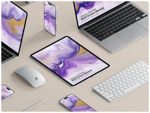 Apple Products Multi Screen Mockup