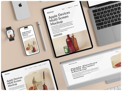 Apple Smart Products Layered Screen Mockup