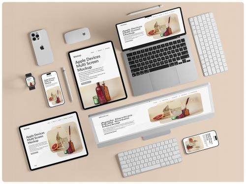 Apple Smart Products Layered Screen Mockup