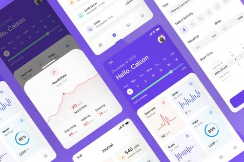 Healtask - Health Tracker Mobile App UI Kit