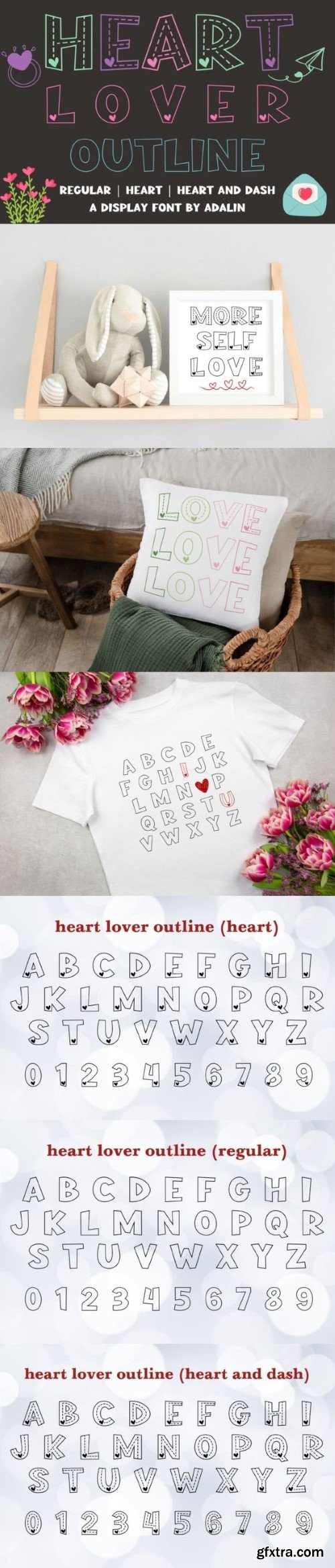 Heart Lover Outline Font