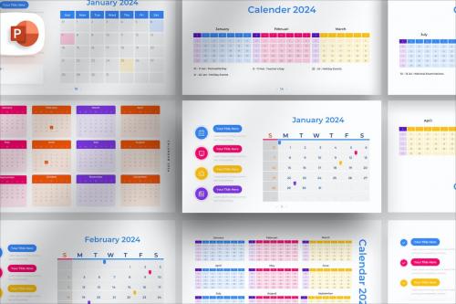 2024 Calendar PowerPoint Infographic Template