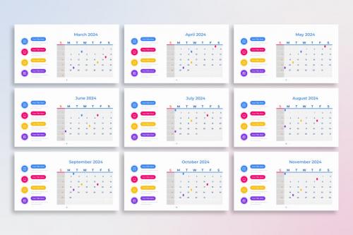 2024 Calendar PowerPoint Infographic Template