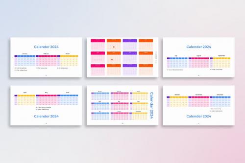 2024 Calendar PowerPoint Infographic Template