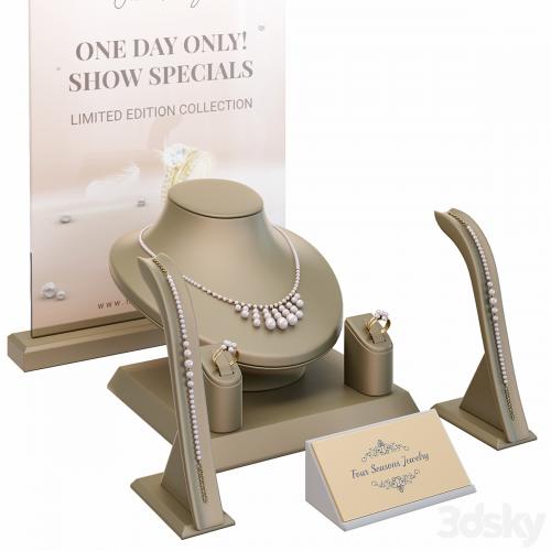 Jewelry showcase for a store 3. Jewelry stand. Display