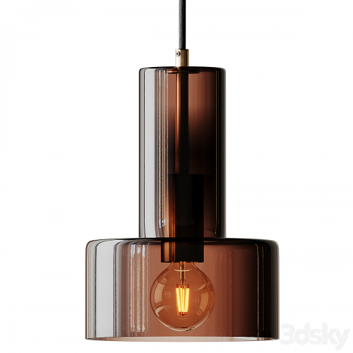 Hubsch Glass Pendant Lamp in Brown