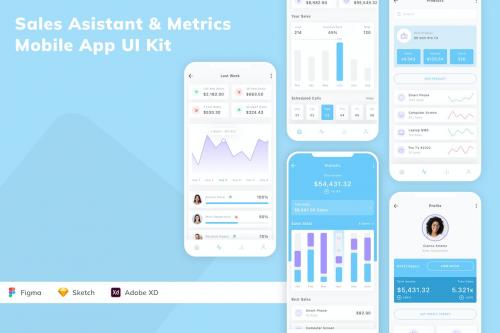 Sales Asistant & Metrics Mobile App UI Kit