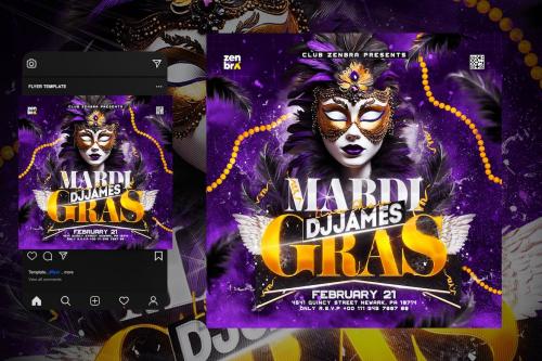 Mardi Gras Carnival Party Flyer