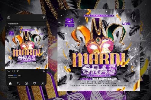 Mardi Gras Carnival Party Flyer