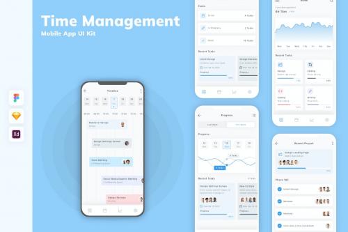 Time Management Mobile App UI Kit