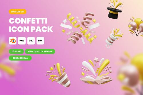 3D Confetti Icon Pack