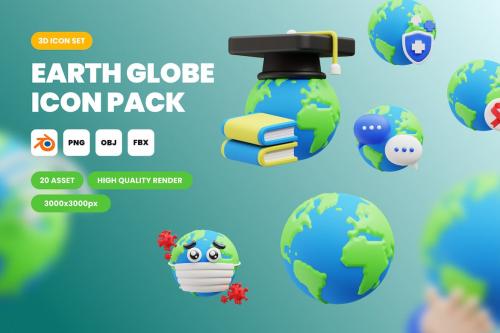 3D Globe Icon Pack