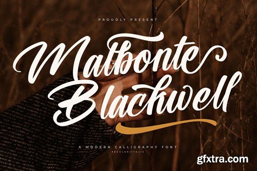 Malbonte Blackwell Modern Calligraphy Font V7SHSXU