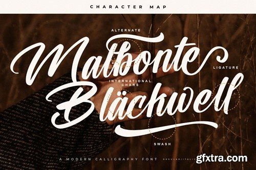 Malbonte Blackwell Modern Calligraphy Font V7SHSXU