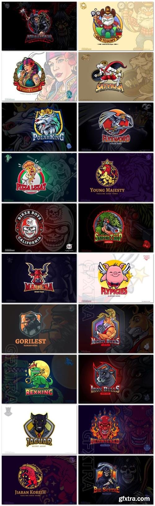 20 Mascot Logo Design Set