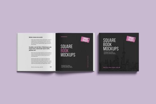 Square Book Mockups