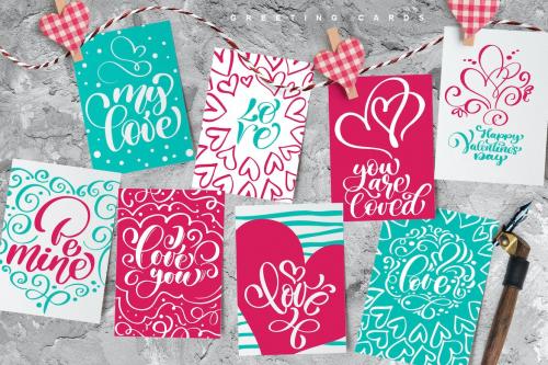 Valentines «I Love You» Vector Photo Overlay Colle