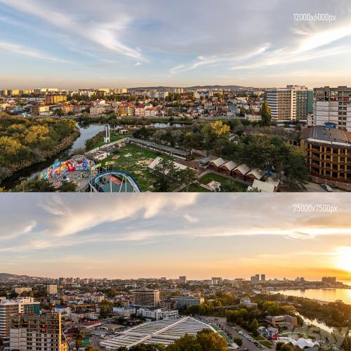 Panoramas of Anapa at sunset