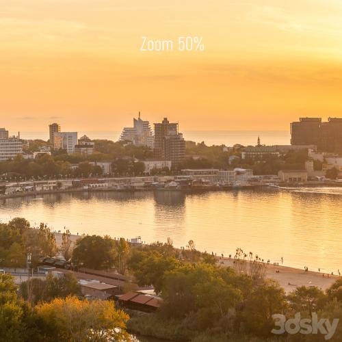 Panoramas of Anapa at sunset