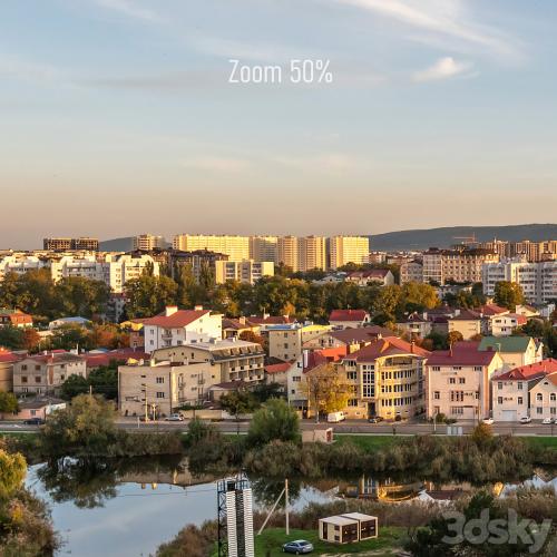 Panoramas of Anapa at sunset