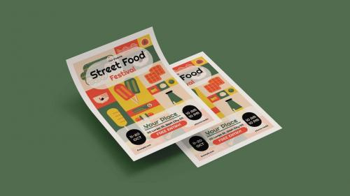 Geometric Street Food Flyer Set | 001