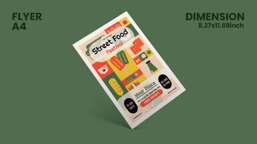 Geometric Street Food Flyer Set | 001