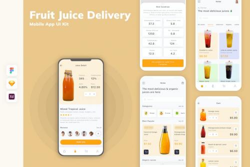 Fruit Juice Delivery Mobile App UI Kit