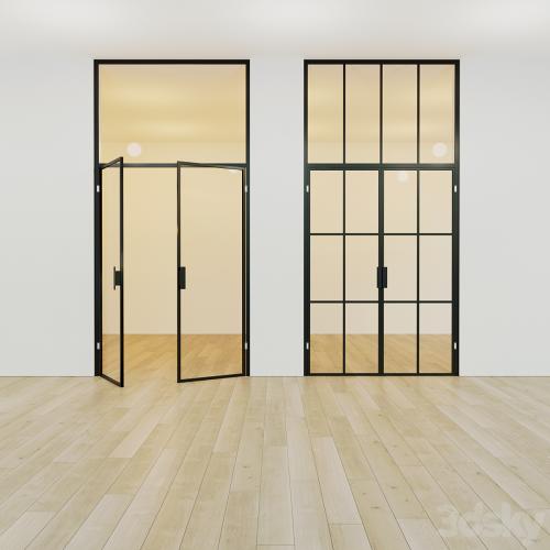 Glass partition. A door. sixteen