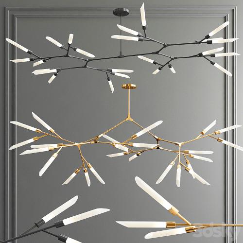 Led Nordic &amp; Rotatable Branch Tube Chandelier