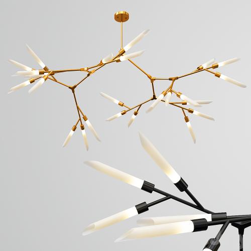 Led Nordic &amp; Rotatable Branch Tube Chandelier