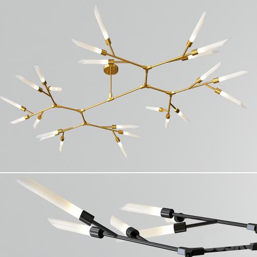 Led Nordic &amp; Rotatable Branch Tube Chandelier