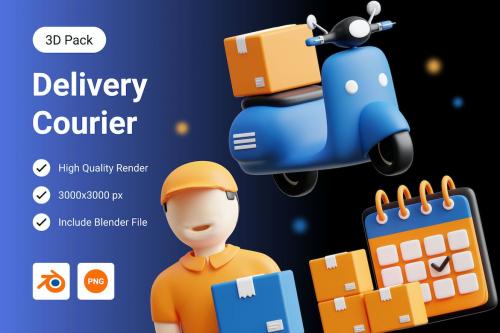 Delivery Courier 3D Illustration