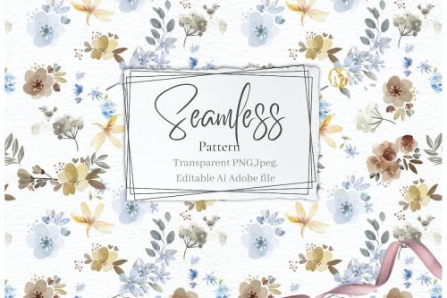 Floral Seamless Pattern Watercolor Boho Pattern